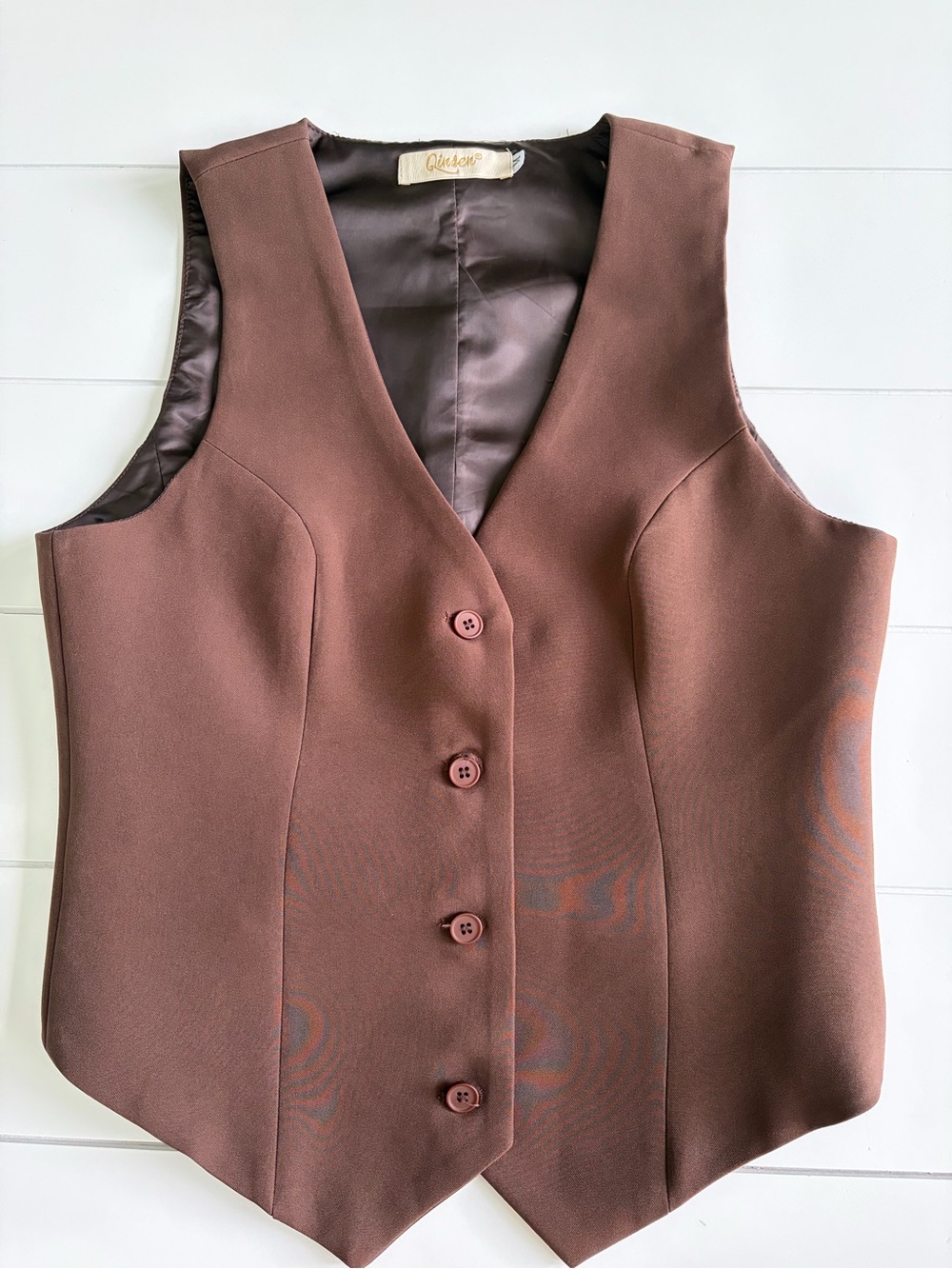 Brown Women's Button-Front Vest by Clovia